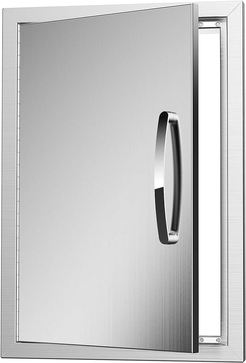 17" Wx24 H BBQ Access Single Doors Flush Mount Stainless Steel Outdoor Kitchen Door with Reinforced Door Hinges for Outside Cabinets and BBQ Island