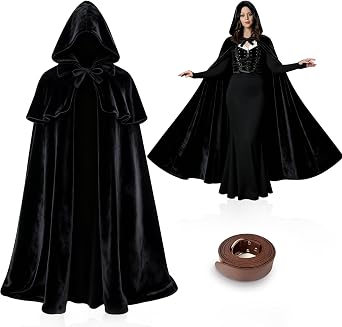Sunlisky Renaissance Costumes Cloak with Hood Arm Holes Women Medieval Hooded Cape for Halloween Cosplay