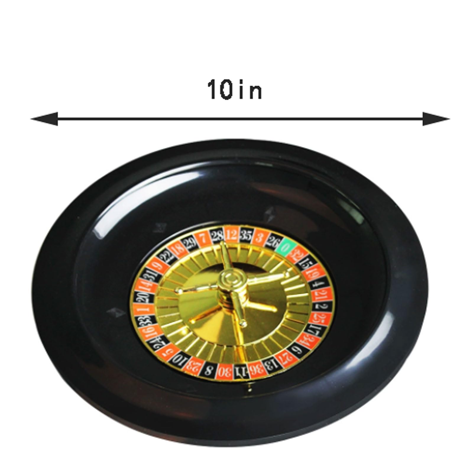 GeRRiT Roulette-Rad 18-Zoll-schwarzes Deluxe-Roulette-Rad-Set, Präzisionslager mit Einzel-Null-Layout, Roulette, Roulette-Spiele für Spieleabende Partyspiele