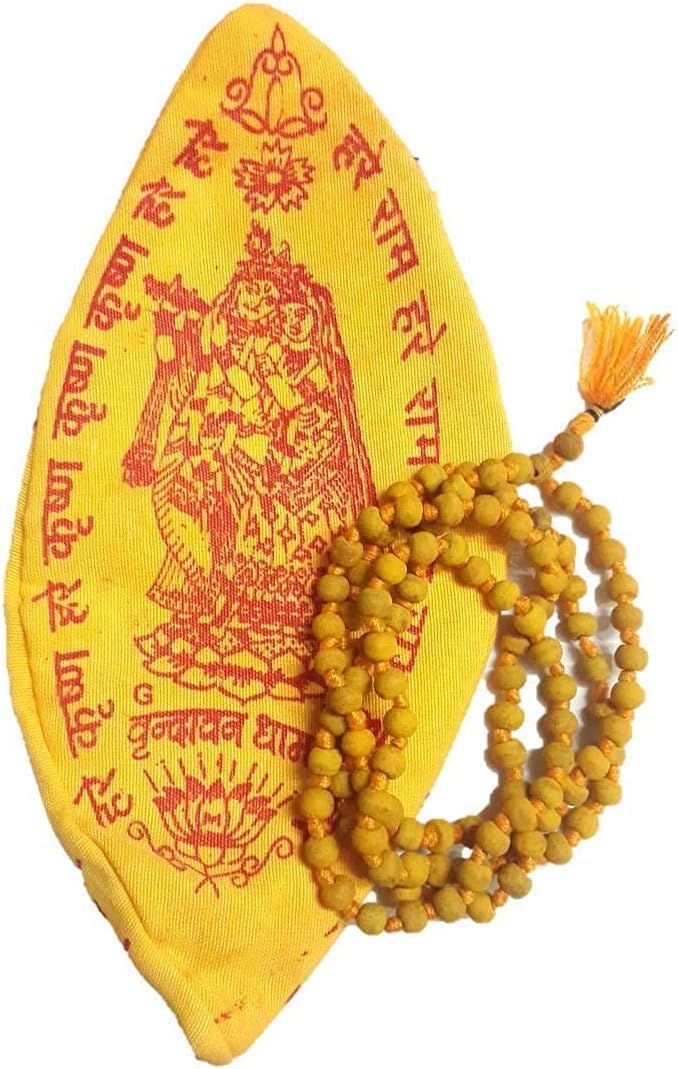 ismart Enterprises Haldi Mala/Natural Turmeric Mala/Haldi mala Original Baglamukhi mala Sadhna siddhi Jaap | jupitor jaapa | 108 +1 with Gaumukhi Jaap Bag || SM#480