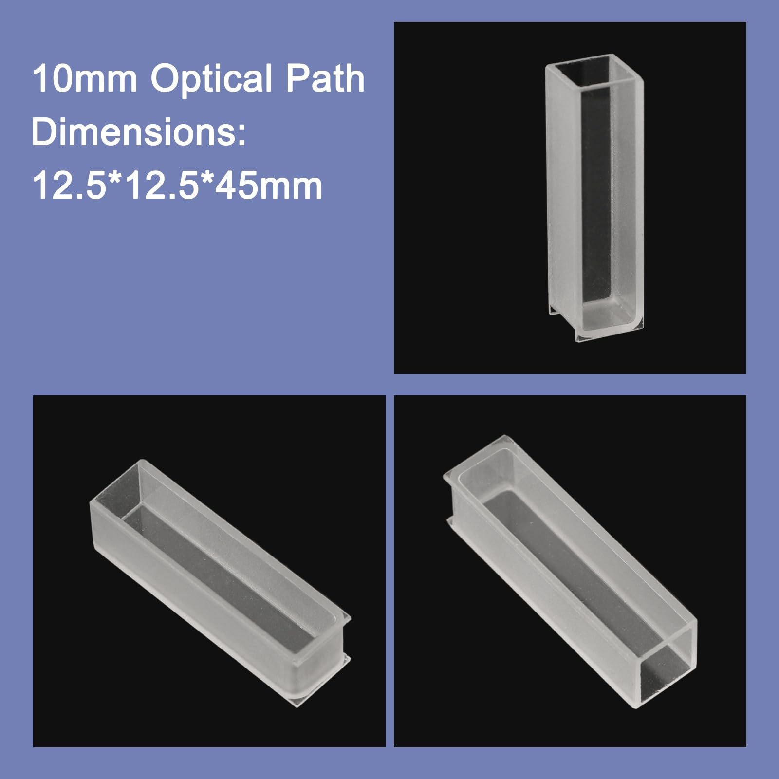 Cuvetta in vetro per spettrofotometro 751 e 722, vetro ottico trasparente con trasmissione 80%+, percorso luminoso 10mm-50mm, volume 3,5ml, gamma di lunghezza d'onda 340-2500nm, H (10 mm)