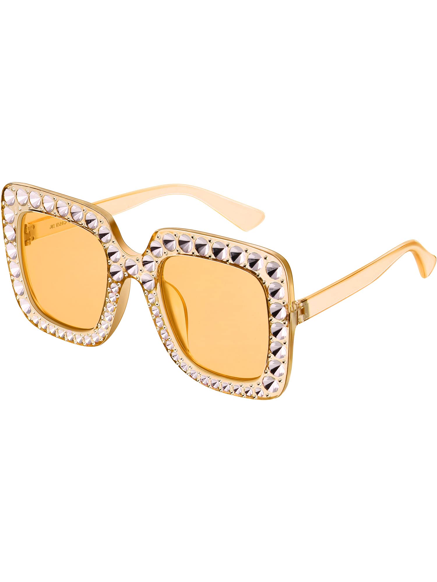 Frienda 1 Pcs Disco Sunglasses for Women Rhinestone Bling Glasses