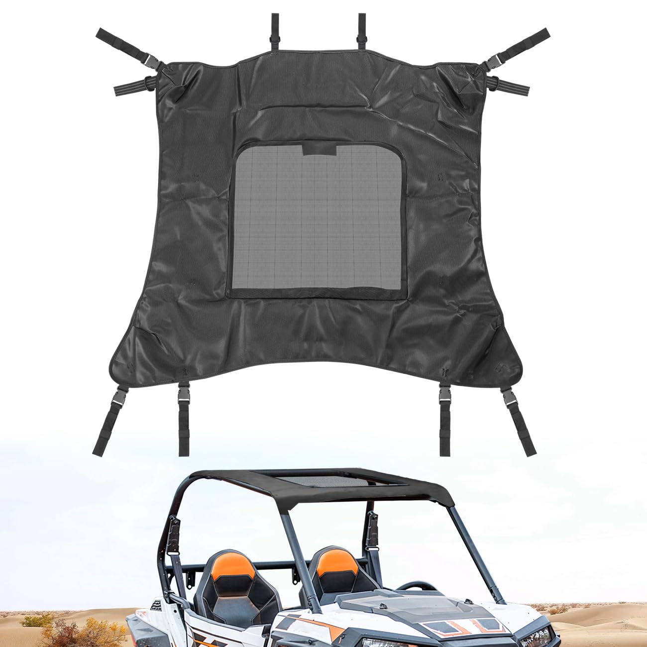 MFC Soft Canvas Roof Top Compatible with for 2014-2023 UTV Polaris RZR 900 900S 1000 S XP1000 Turbo 2 Seater Soft Top Roof Sun Visor Replacement for