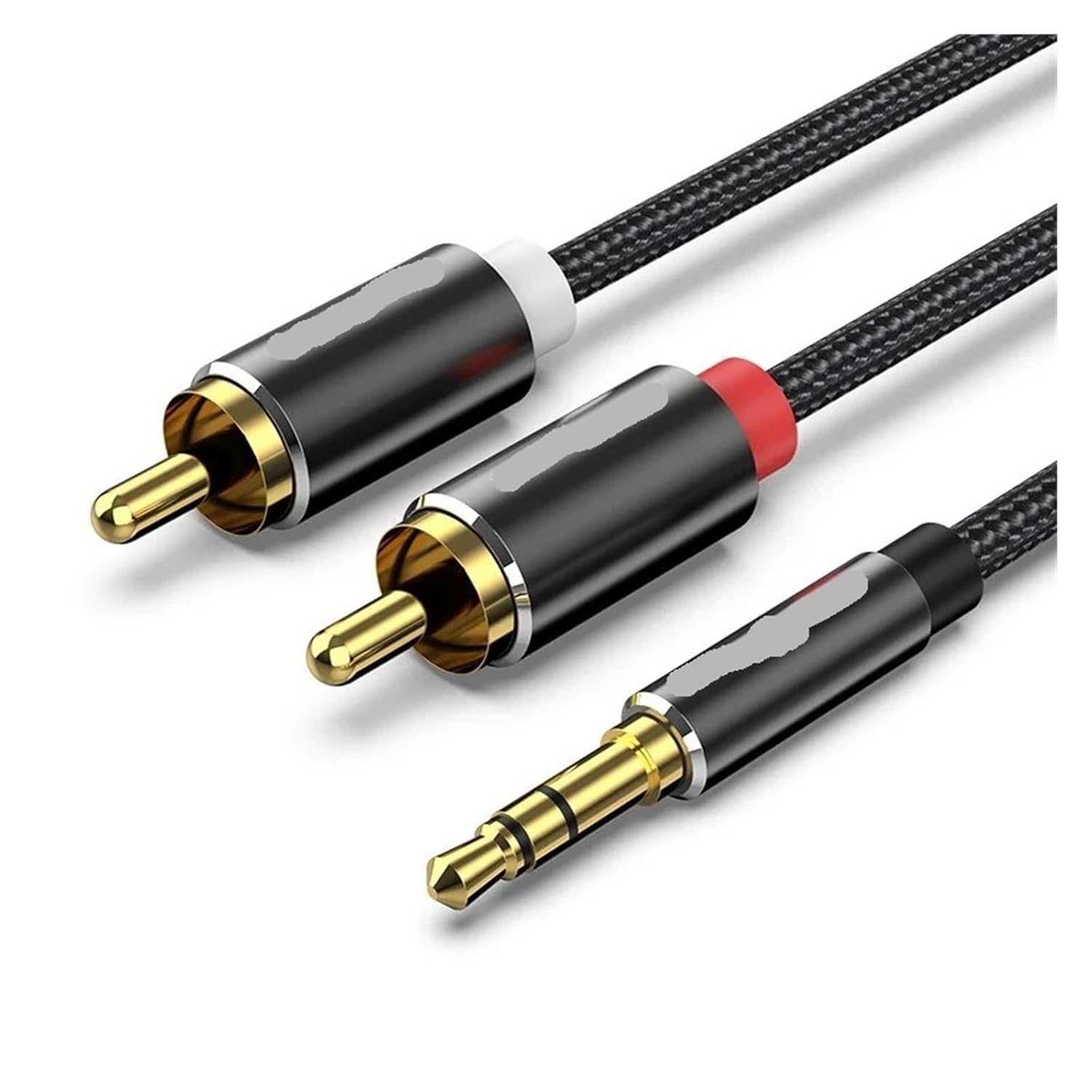 R/CA Cable 3.5mm to 2RCA Splitter Ja-ck .5 for Smartphone Amplifier Home Theater AUX(1.5m)