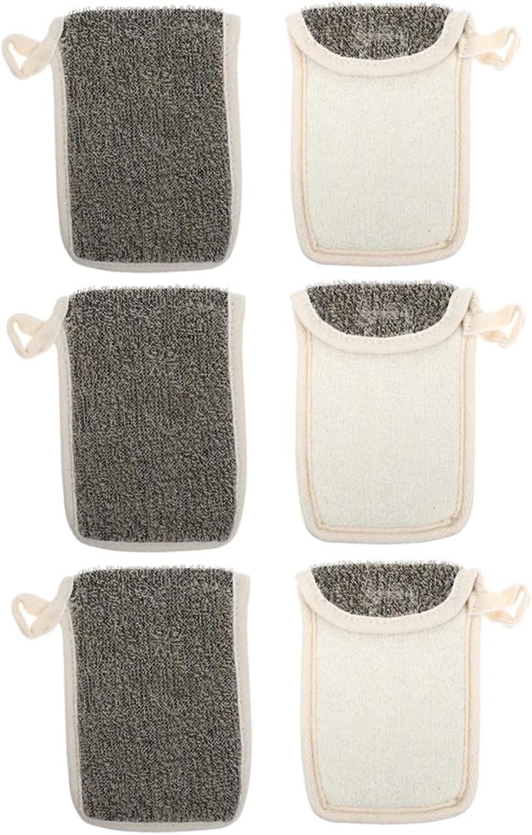 LIFKOME 6pcs Black Linen Soap Saver Bags Foaming Mesh for Exfoliating and Storing Bar Soap for Bath and Shower