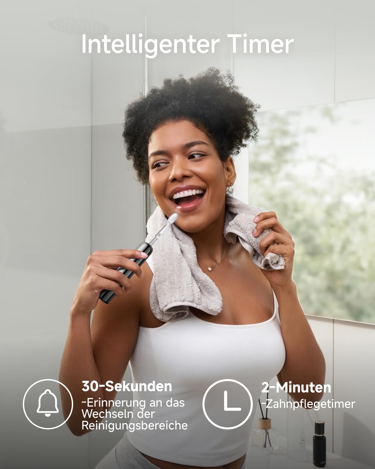 Laifen Wave Pro Elektrische Zahnbürste, 60° WaveMotion, Edelstahl | 13x Plaque-Entfernung, 66.000 Vpm, 70 Tage Akku, smarter Drucksensor, App-Steuerung, 2 Modi, 3 Stufen, IPX8, 2 Pro-Köpfe