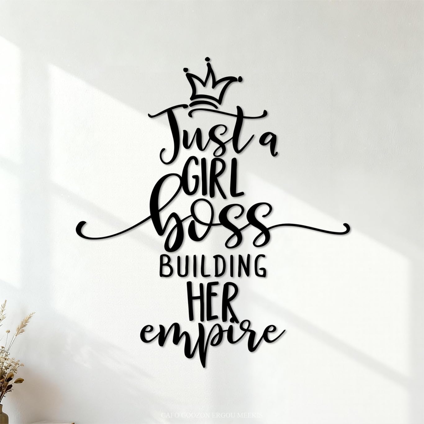 Fine Carving Stickers Calligraphy Inspirational Typography Girl Boss 68x77.2cm Store Decoration Black