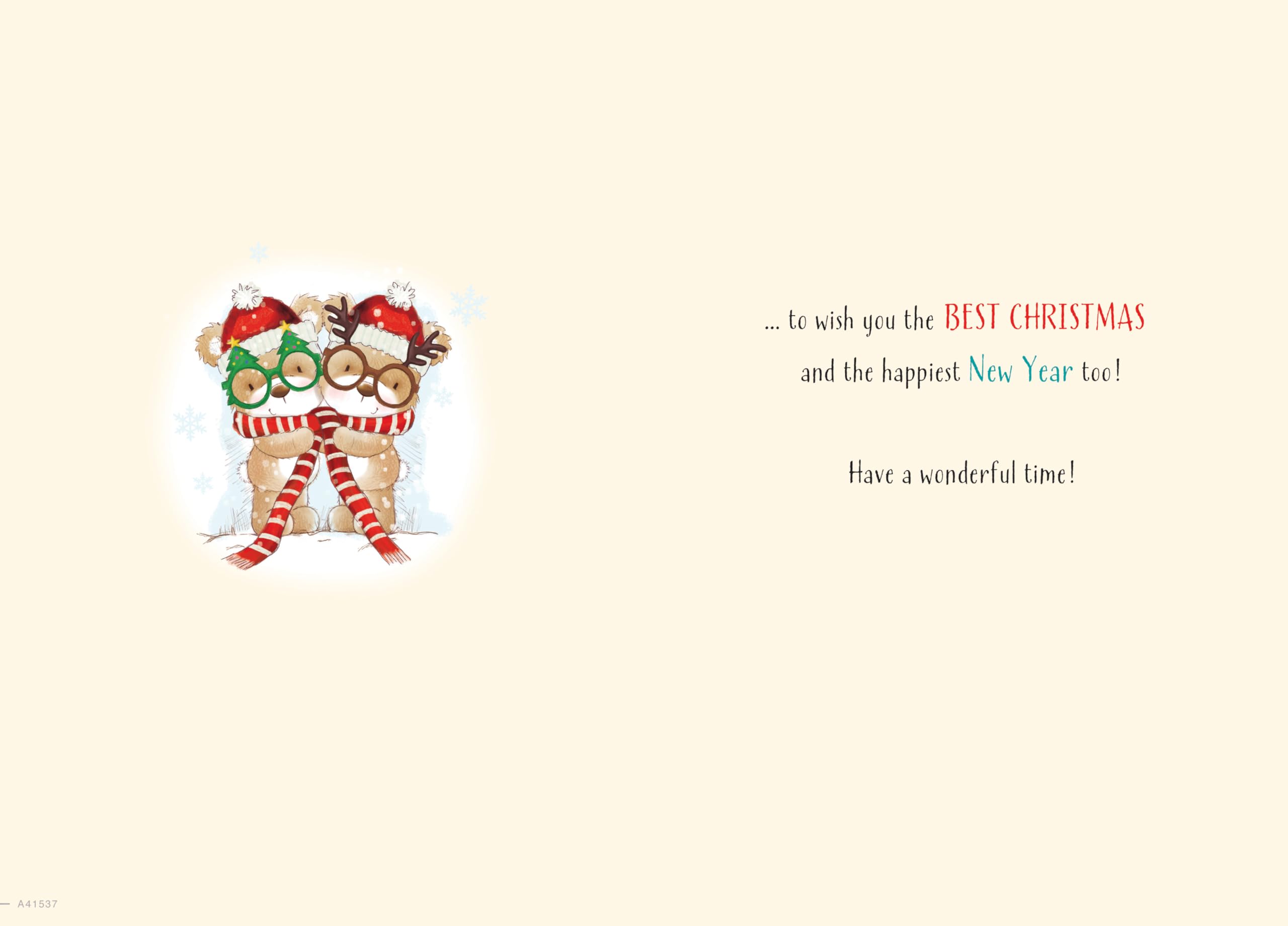 Piccadilly Greetings Weihnachtskarte – Motiv Ski-Bären Mit Text 'An Euch Beide', Inkl. Umschlag