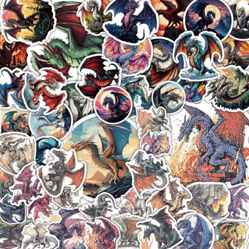 100 PCS Dragon Stickers Pack – Waterproof Vinyl...