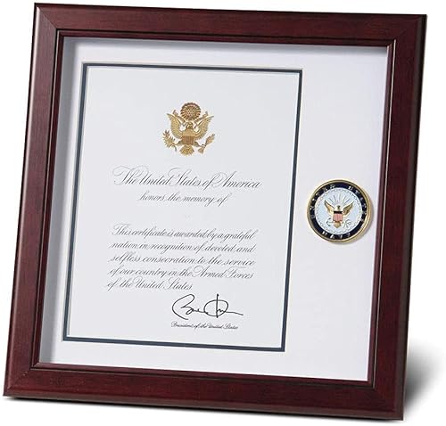Allied Products Cadre U.S. Navy Médaillon Présidentielle Memorial Certificat Cad