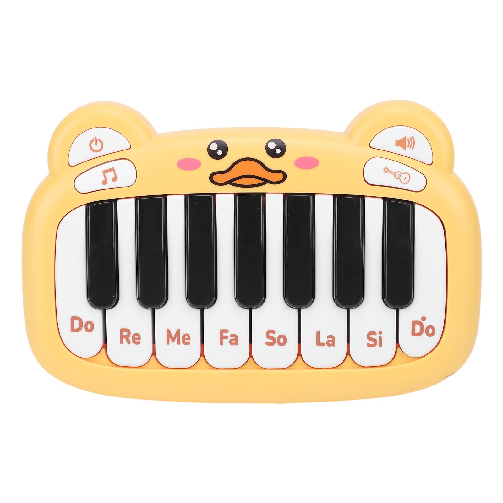 Denash Denash Pocket Sized Baby Piano Toy Compact Battery Powered Toddler Piano Keyboard Musical Toy, Ideal Music Baby (Brown) (Yellow)