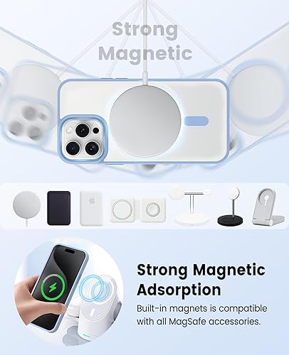 Miniatura 10 de Funda para iPhone 13 Pro Max compatible con MagSafe, funda magnética transparente para iPhone 13 Pro Max con funda protectora delgada a prueba