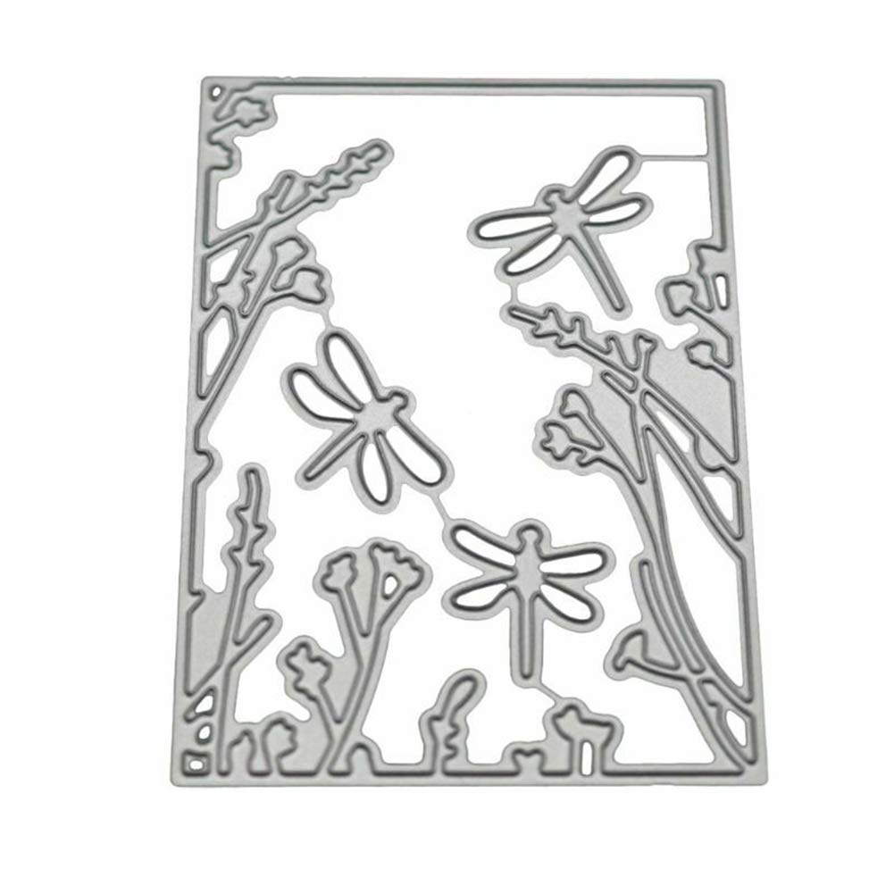 shengyuze 1 Pc Silver Dies Card Crafting from China Dragonfly Plant Metal Cutting Dies for Card Making Clearances DIY Dies Cut Scrapbooking Paper Cards Craft Stencil