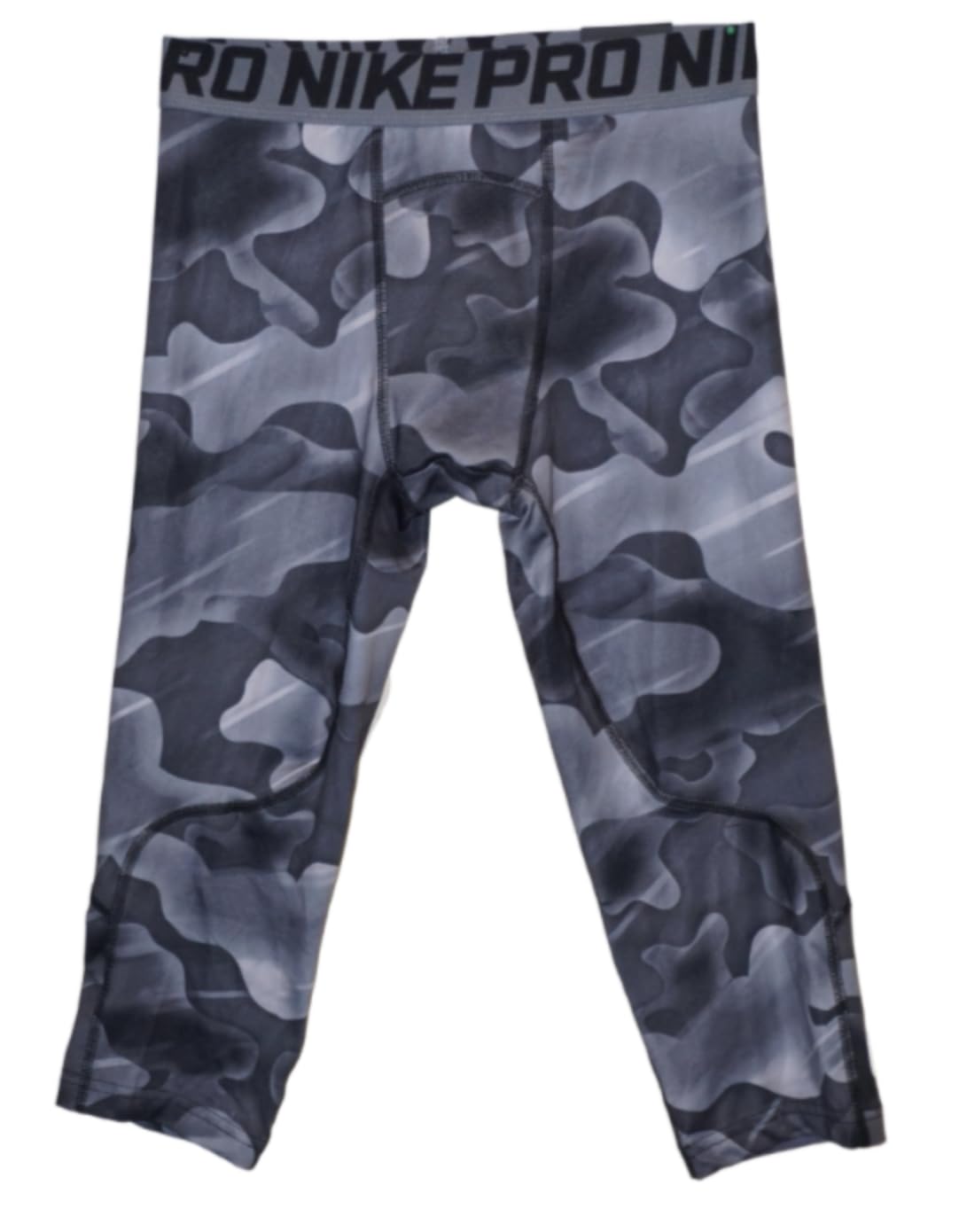 Nike Pro Boys Camo Print Tights 3/4 Length Large Black/Gray
