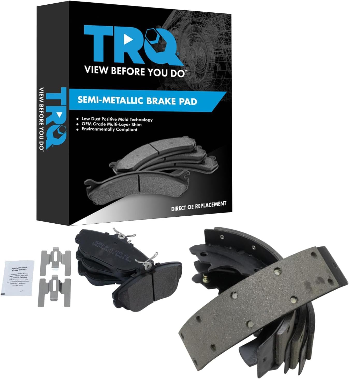 TRQ Front Brake Pads Semi Metallic Compatible with 1995-1998 Ford Windstar