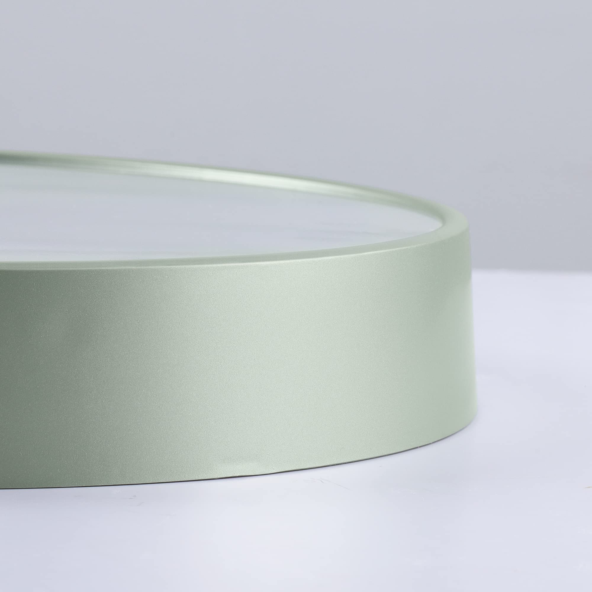 Lafocuse 30cm Orologio da Parete con Digitale LCD Datario e Termometro, Silenzioso Orologio Moderno Verde, senza Ticchettio per Cucina Camera da Letto Soggiorno Ufficio