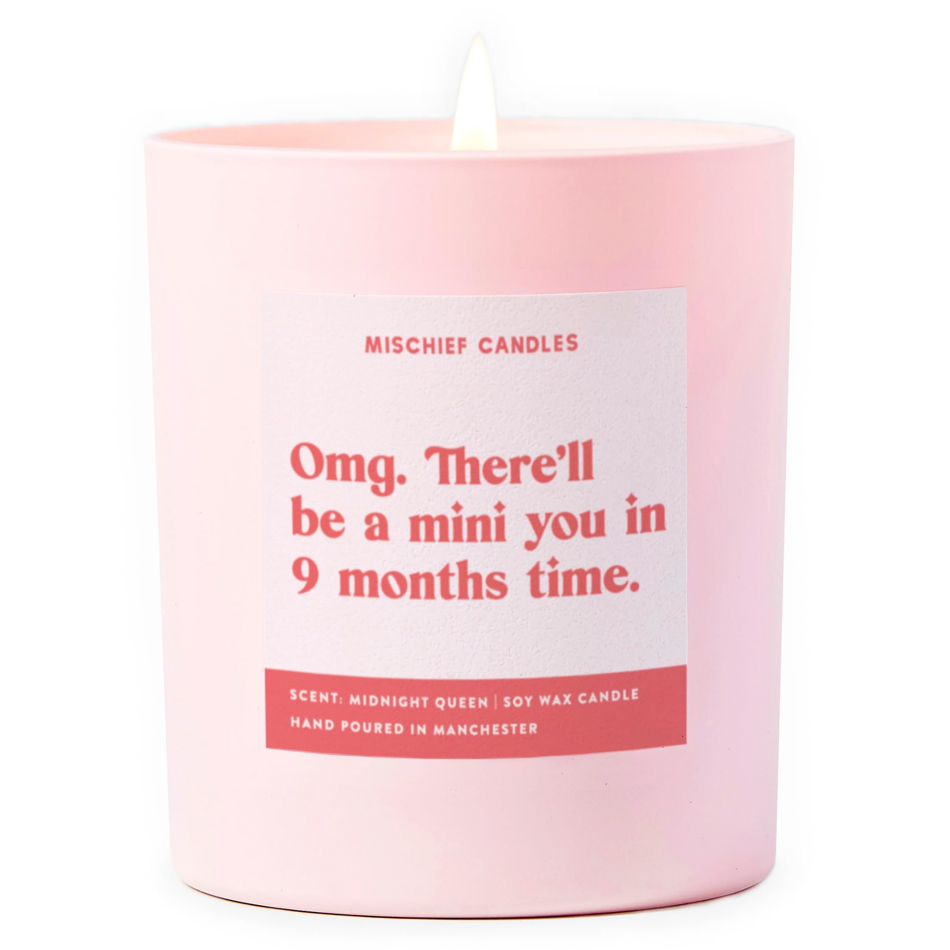 Funny New Baby Gift Pregnancy Mum Parenting Gifts Scented Soy Wax Pink Candle (OMG A Mini You)
