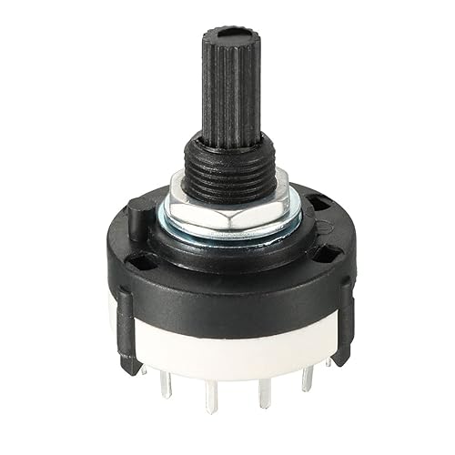 Interruptor giratorio selector de banda 1P12T 1 polo 12 posiciones, 1 cubierta [para radio, TV, unidad de control de máquina industrial] - 1 unidad