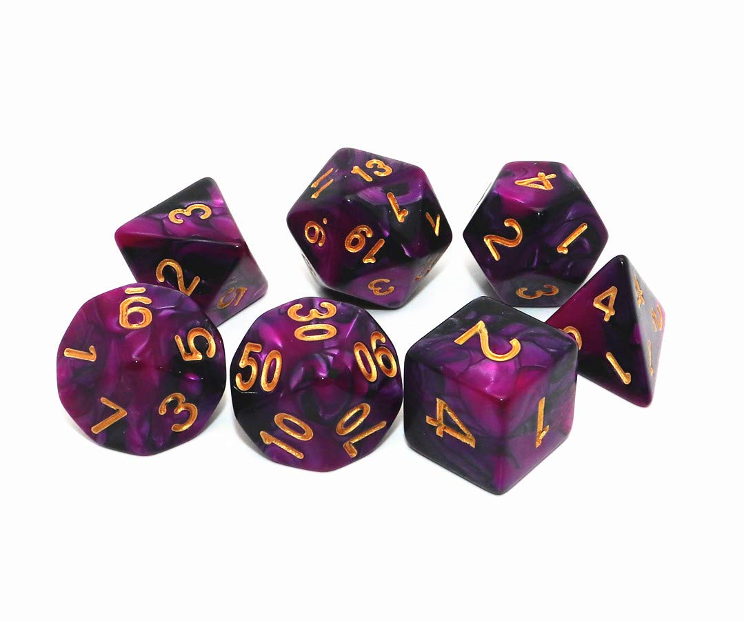 Polyhedral D&D Dice Set-5 Pack Double-Colors Dice Sets Compatible with Dungeons and Dragons DND Role Playing Game RPG MTG Games Dice with D4 D6 D8 D10 D% D12 D20 (5 Colors Set) - Image 4