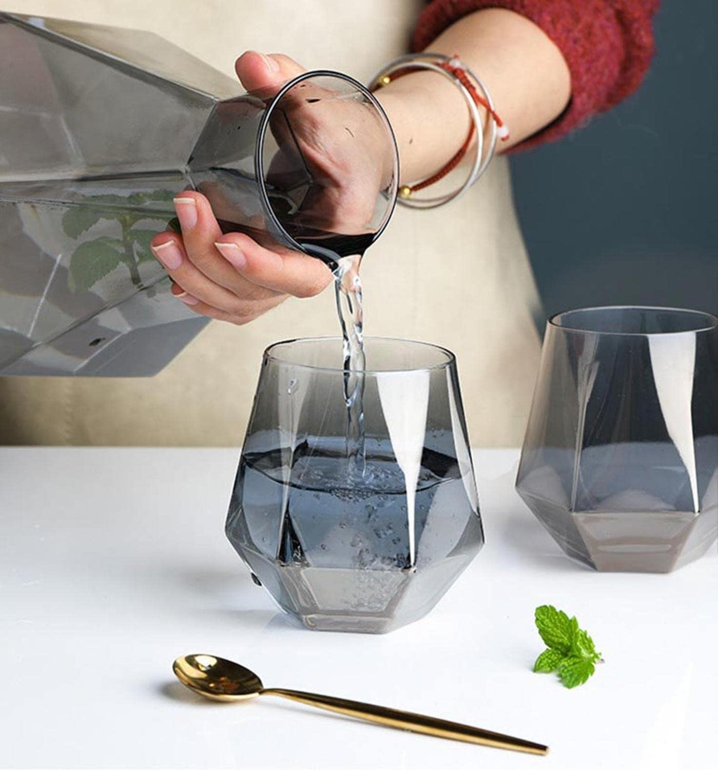 Tetera 1/5 PCS / SET PUTAS DE AGUA GRAN CHEARFE Juego de jarra de madera Decantador Jarra de vino Whisky Juajes de jugo de cerveza Juego de agua potable Hervidores Tetera Electrica(Color Bottle)