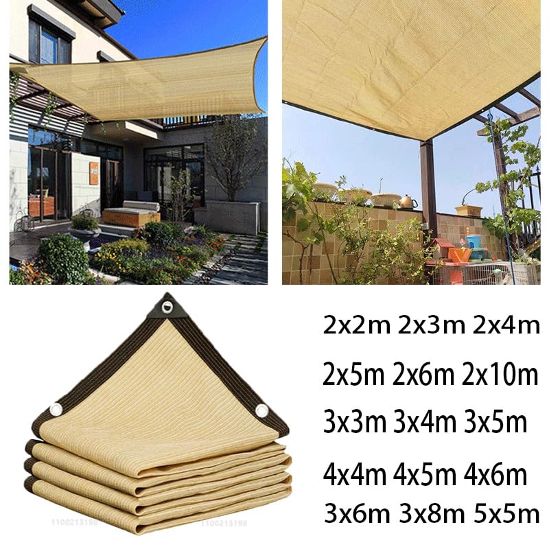 Sonnensegel Outdoor Sonnenschutznetz Beige Garten Gebäude Shelter Pavillon Pergola Sonnenschirm Segel Balkon Möbel Baldachin(Green,4x5m)