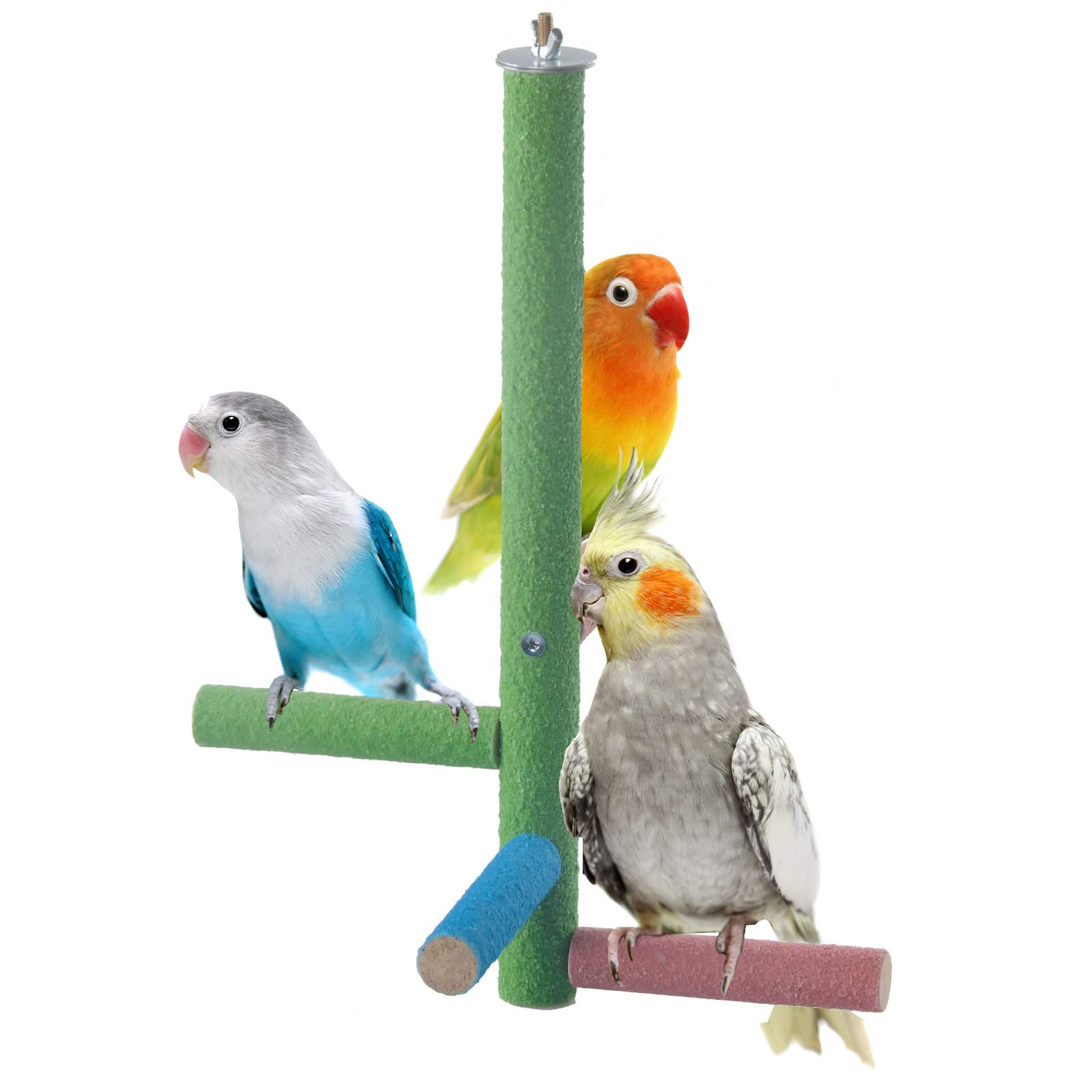 Parrot Perch Rough-surfaced, Sand Perches for Parakeet and Other Small Bird Keeps Beaks & Claws Trimmed