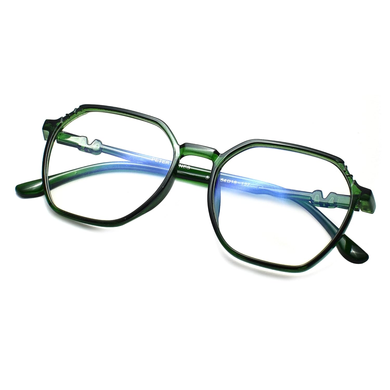 Peter Jones Square Computer Glasses for Women/Girls with Zero Power Blue Light Blocking Glare Lenses (SIZE MEDIUM) AG5196