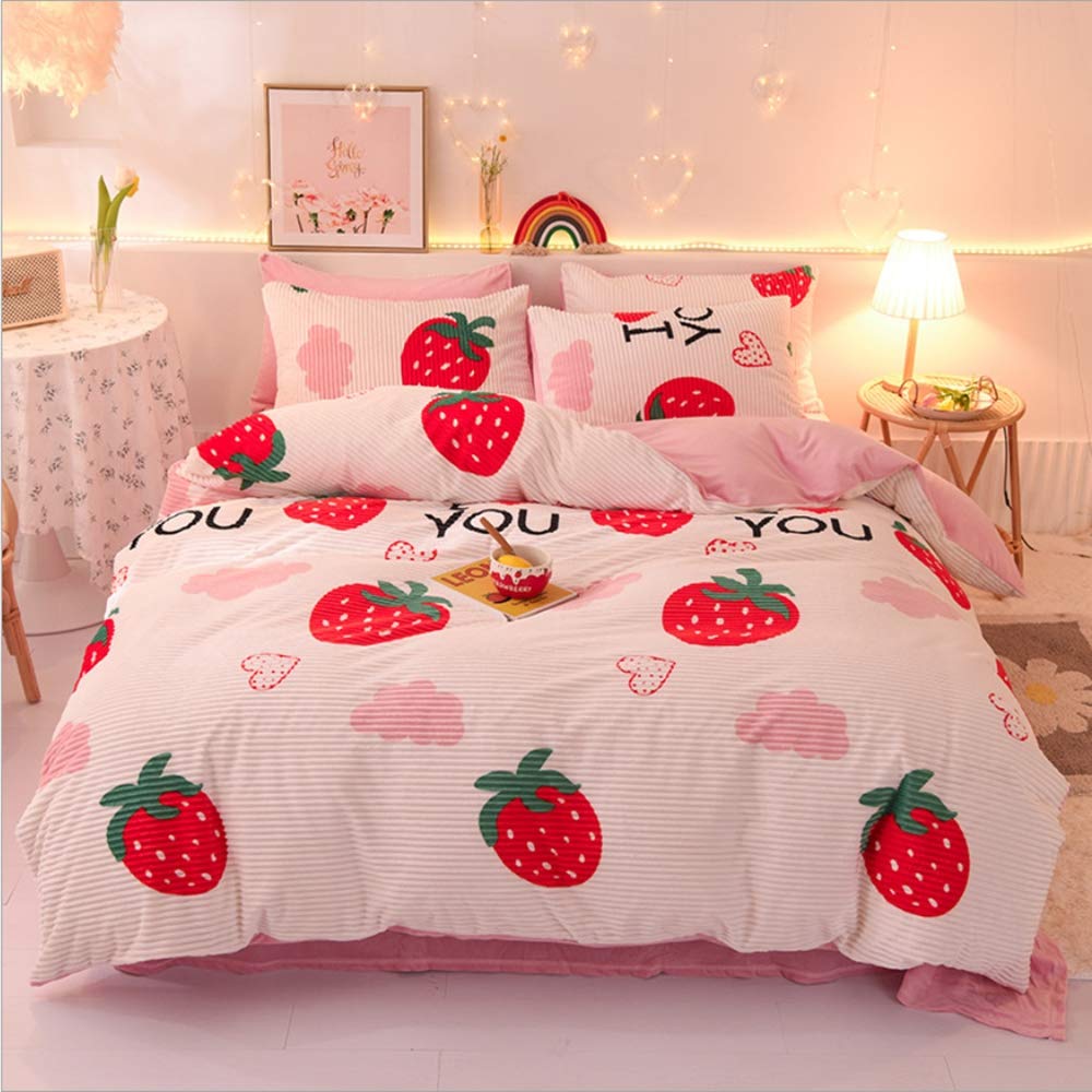 Parure de lit d'hiver douillette en velours pour chambre d'enfant 220x240
