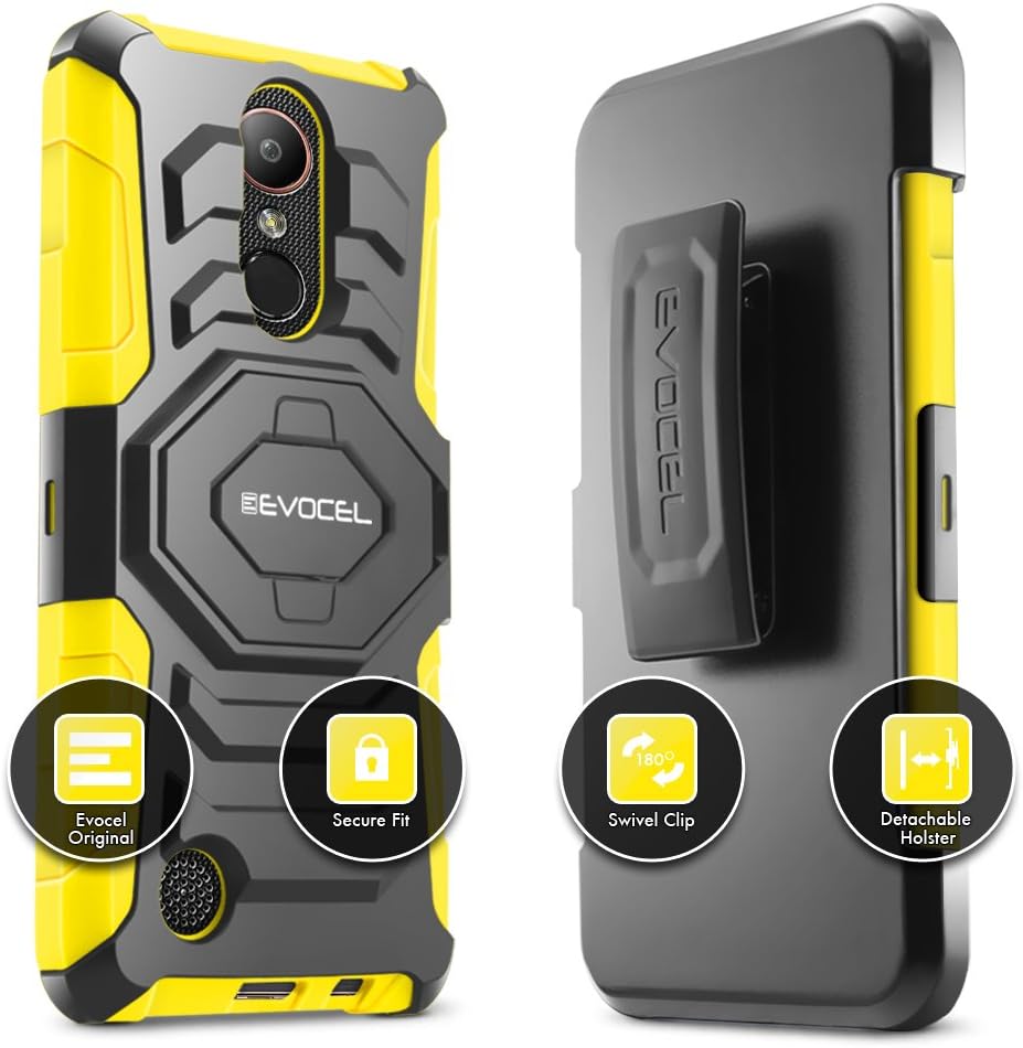 Evocel New Generation Series Phone Case Compatible with K20 Plus, K7 2017, V5 with Belt Clip Holster and Kickstand, Yellow