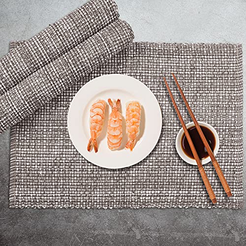 Urban Villa Placemats For Dining Table 100% Cotton Placemats 14''X20'' Over Sized Tablemats Set Of 6 Placemats Grey/White Two Tone Tablemats For Family Dinners Wedding Parties Everyday Use Placemats #TOP3