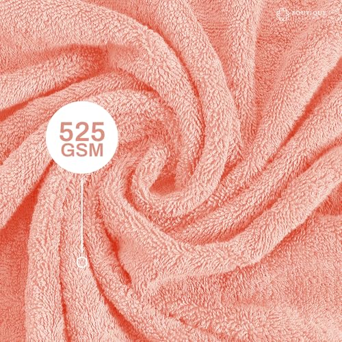Image of BOUTIQUE LIVING Nature Bouquet (Rose Fragrance) 100% Cotton 525 GSM Pink Hand Towels - Pack of 2
