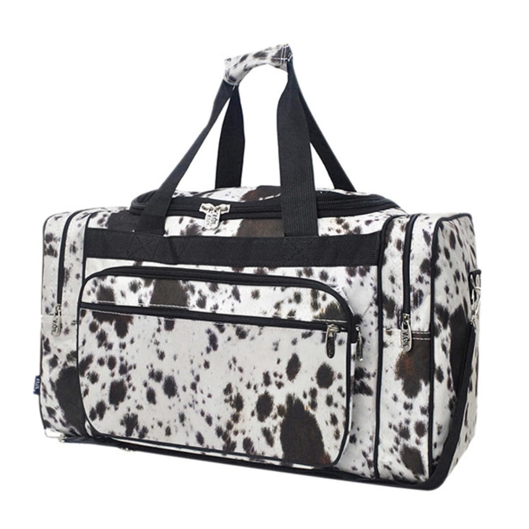 NGIL Canvas 23" inch Duffle Bag (Cow Charm-Black)