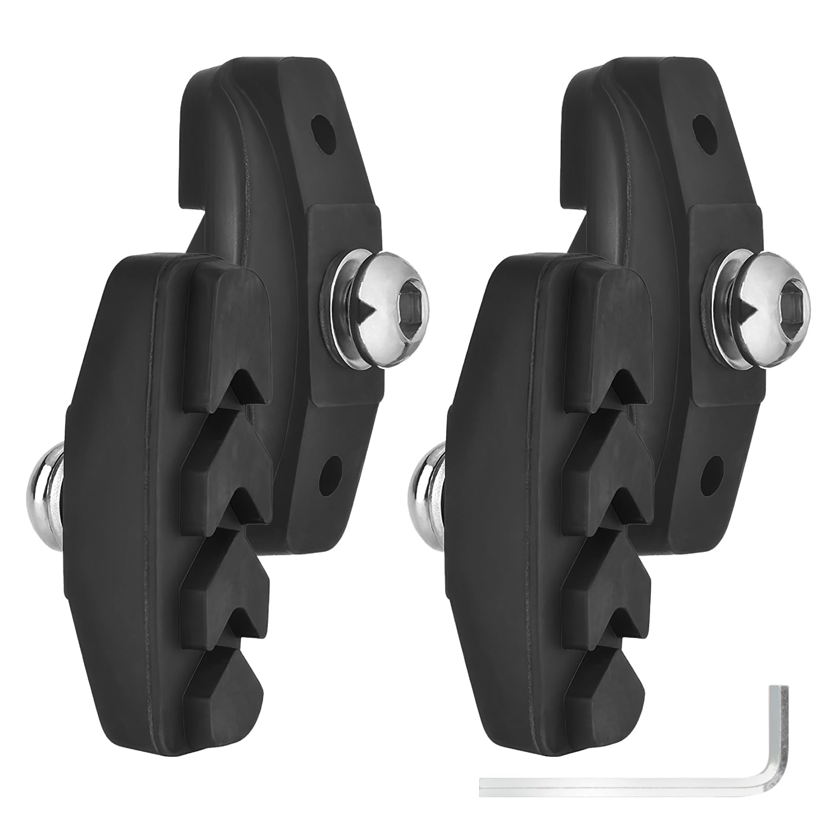 thumbnail: MAXQUU Fietsremblokken Set - 4 Stuks Zwarte Rubber Remblokken Voor/Voor Fietsen