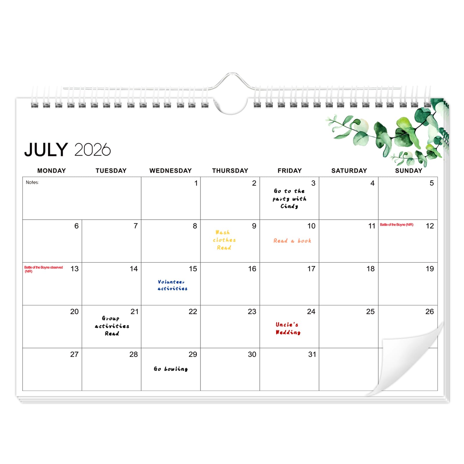 Calendar 2026-2027 UK Wall Calendar 2026 2027 18 Month Calendars 2026-2027,Family Calendars from Jul.2026 - Dec.2027 Academic Year Monthly Wall Planner for Holidays, Work Organisation & Scheduling