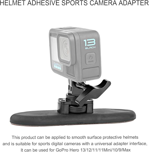 Flexible Viscous Lock Helmet Fixed Bracket,Suitable for Curved or Flat Installation,Compatible GoPro Hero 13 12 11 10 9 8 Max DJI Osmo Insta360 AKASO and Other Action Camera