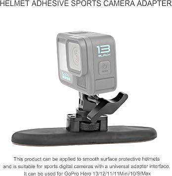Flexible Viscous Lock Helmet Fixed Bracket,Suitable for Curved or Flat Installation,Compatible GoPro Hero 13 12 11 10 9 8 Max DJI Osmo Insta360 AKASO and Other Action Camera