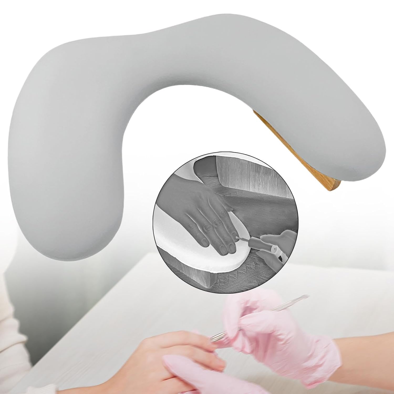 Armrest Cushion for Nails, Manicure Hand Rest, Hand Rest, Hand Pillow, for Girls, Grey