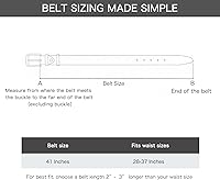 Vista 355 de Cinturón de cuero clásico con hebilla de metal para mujer con vestido de jeans Aah-negro-clásico