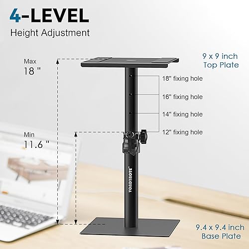 Miniatura 4 de Juego de 2 soportes de altavoz para monitor de estudio de escritorio