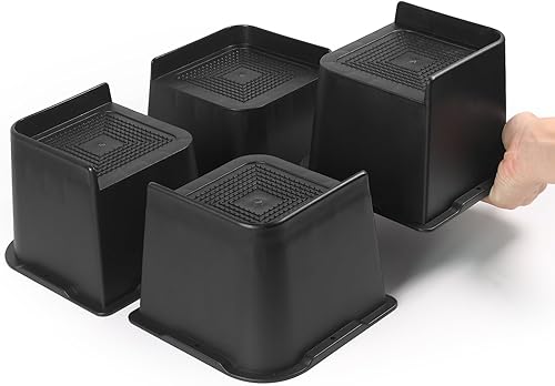 Sunifier Elevadores de cama de 4 pulgadas, resistentes, paquete de 4 unidades, elevadores de muebles en forma de L de 4 pulgadas, soporta 5000 disponible en Yaxa Costa Rica