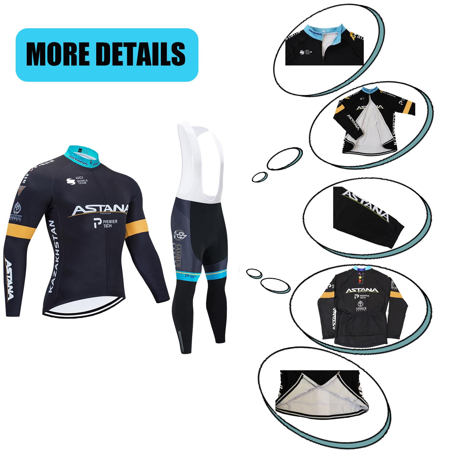 Abbigliamento Ciclismo Uomo Invernale Completo Abbigliamento Ciclismo Bici Pile Maglia Tuta Bicicletta +Pantaloni Imbottiti Con 3D Gel pad Traspirante Sportivo