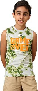 Kidsville Official Minecraft Game Over Boys Sleeveless Round Neck Hd Graphic Printed Regular Fit Pure Cotton Vest Price In India
