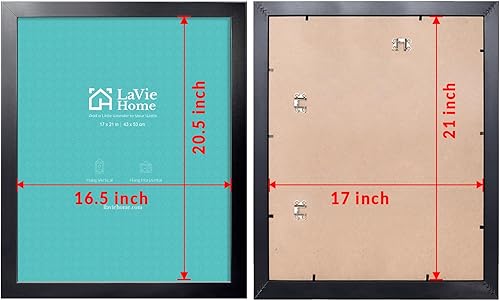 Vista 459 de LaVie Home - Portarretratos de 18 x 24 pulgadas, fotos de 16 x 20 pulgadas con paspartú, de 18 x 24 pulgadas sin paspartú, plexiglás pulido, Negro
