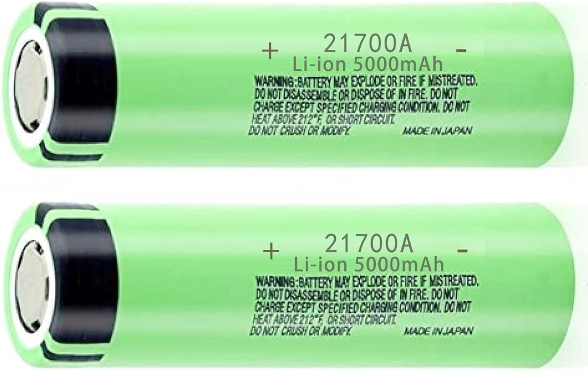 21700 Battery, 3.7V 21700genuine Flat Top Battery 2 Pack Lithium 21700 Batteries for LED Flashlight Headlamp
