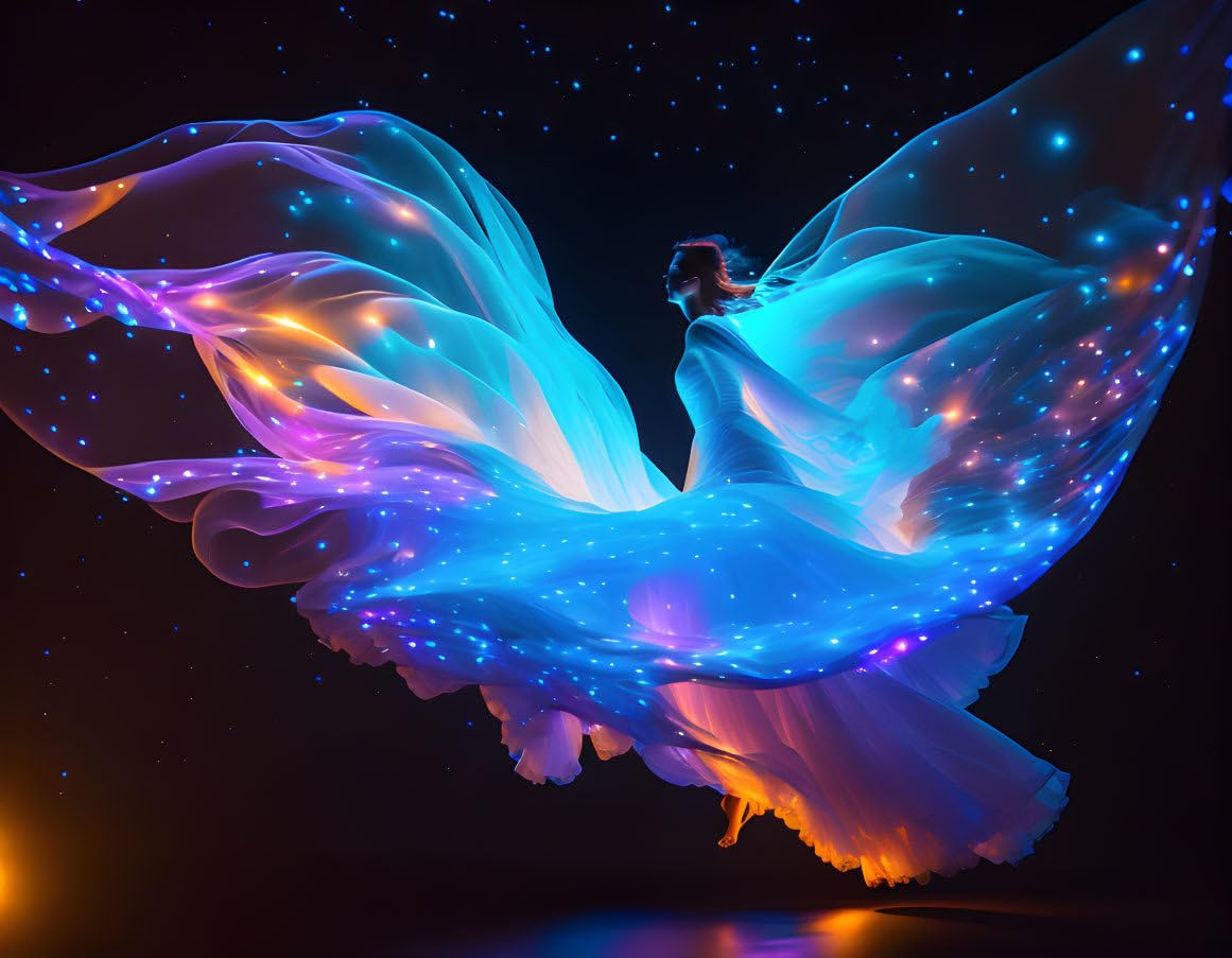 Danse dans le noir poster bioluminescent SERENDIPITP pour mur vide