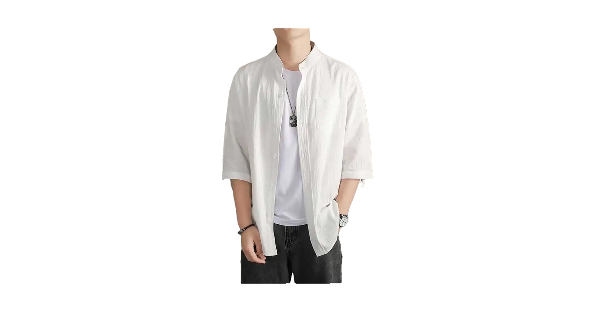 Amazon.com: Men's Solid Casual Summer Linen Shirt Loose Wind