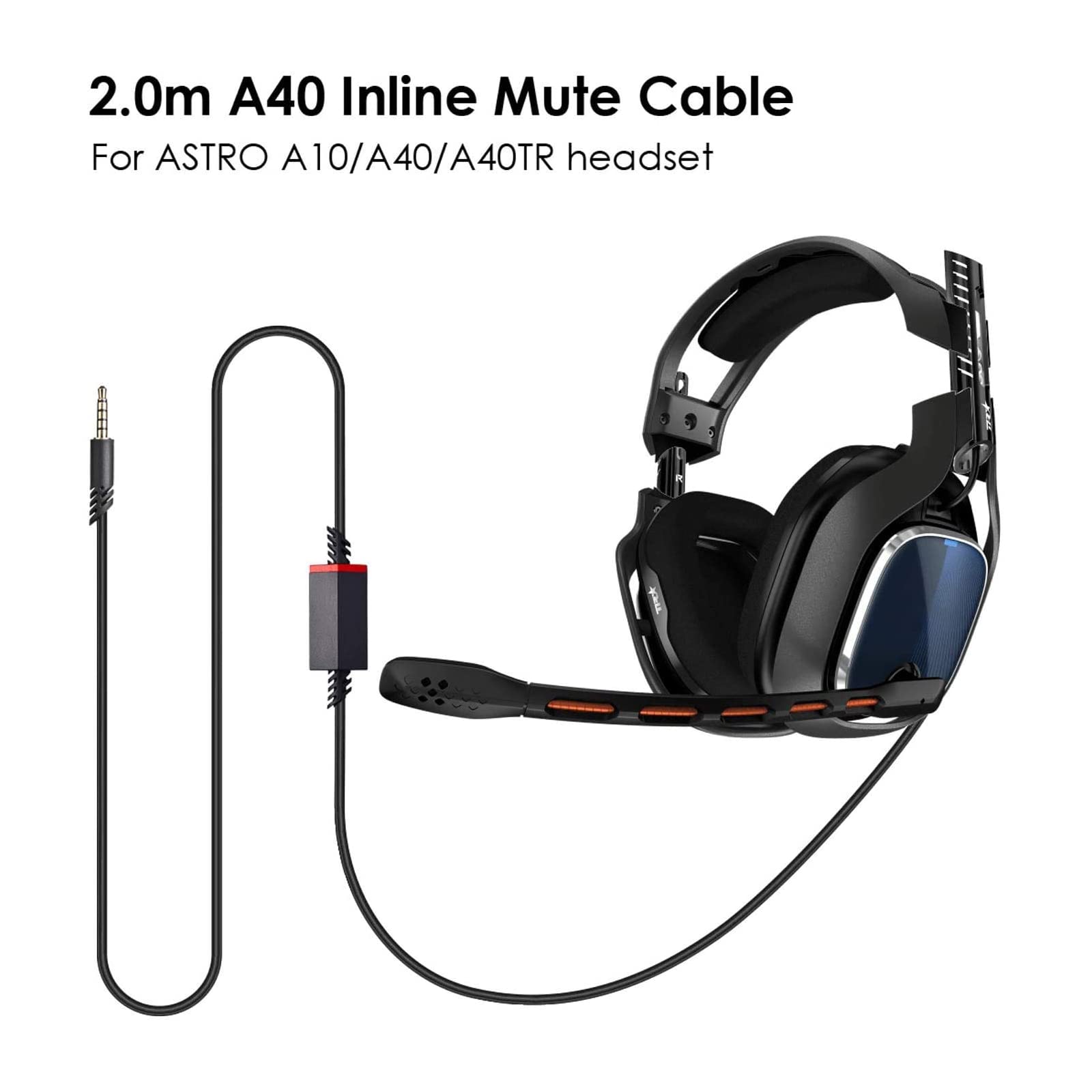 Câble Audio Stéréo 3.5 Mm Vers 3.5 Mm – 2 M Avec Contrôle Volume – Compatible Astro A10, A30, A40, A50 Et Plus