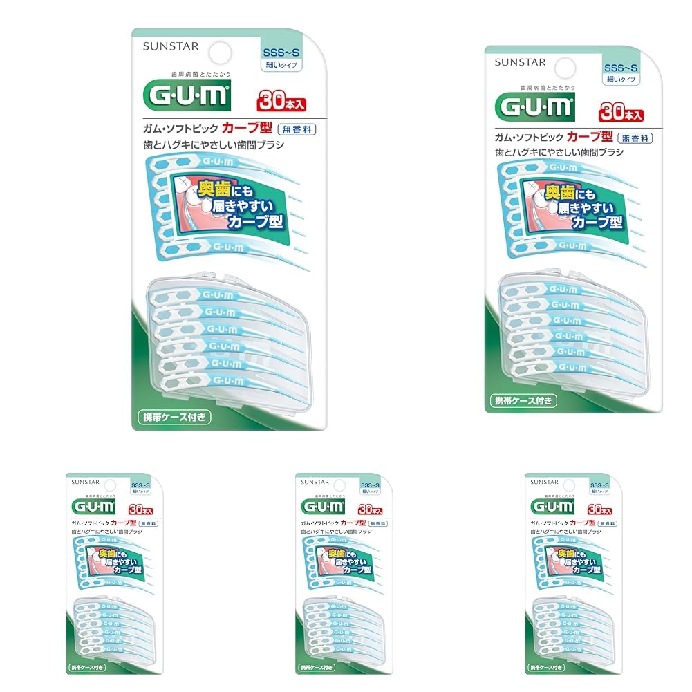 Amazon.co.jp: GUM ソフトピック カーブ型 SSS～S 30本 (× 5