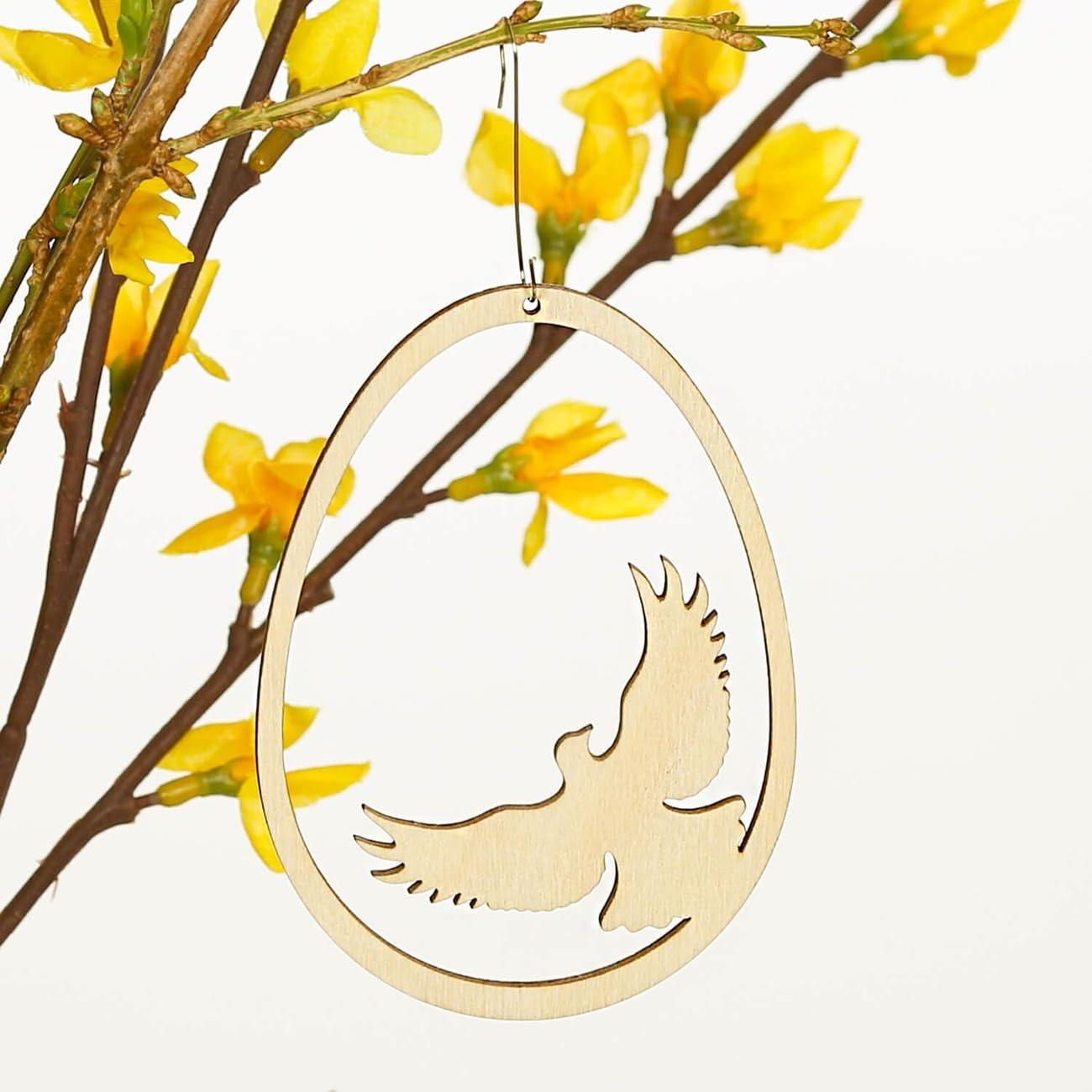 V1 - Uova di Pasqua con motivo in legno di betulla naturale, decorazione per Pasqua, motivo uovo di Pasqua, altezza 47 cm