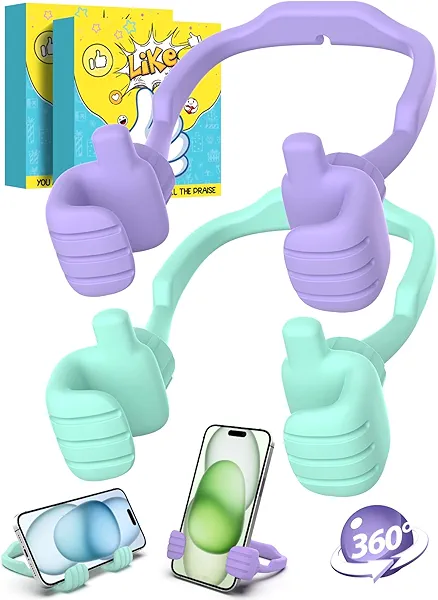 Stocking Stuffers for Teens Girls Boys Adults Cell Phone Stand: UPGRADE Adjustable Thumbs Up Lazy Phone Holder for Desk Cool Gadgets Fun Birthday Gift Ideas for Kids Teenager Women Gifts for Christmas